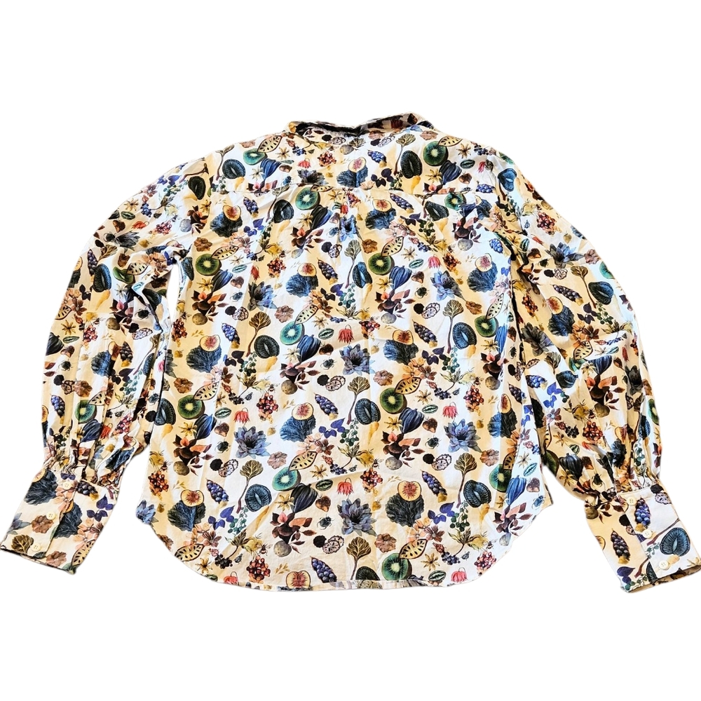 Antonio Melani Cotton Button Down Shirt Blouse Fruit Pattern Long Sleeve Size M - Picture 2 of 8